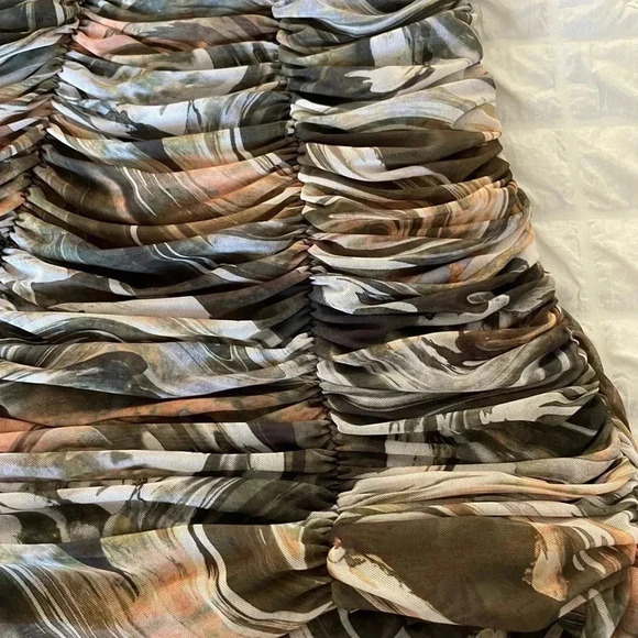 Zara Ruched mesh bodycon mini dress - Picture 7 of 11